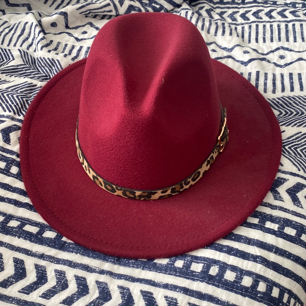 Burgundy hat
